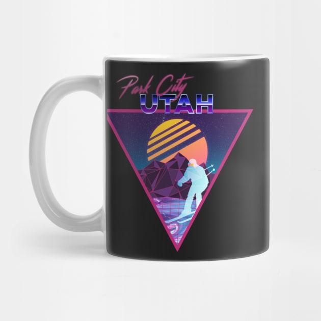 Retro Vaporwave Ski Mountain | Park City Utah | Shirts, Stickers, and More! by KlehmInTime